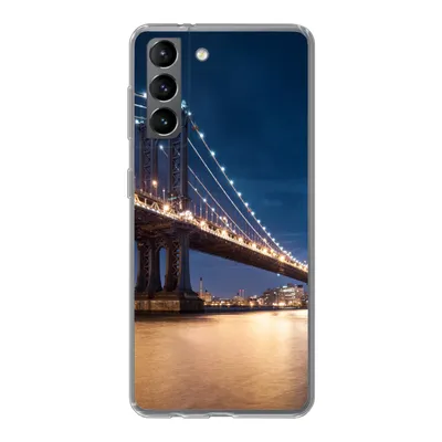 Produktbild von MuchoWow® Handyhülle Schutzhülle Hülle für Samsung Galaxy S21 New York - Manhattan - Mond Silikon Softcase Handy Hülle - Softcase
