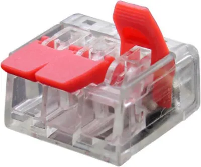 Produktbild von 10 Stk. Verbindungsklemme PCT412 / PCT413 / PCT414 / PCT415 - Farbauswahl : Rot PCT413 (3 Anschlüsse) Farbe: Rot Ausführung: PCT413 (3 Anschlüsse)