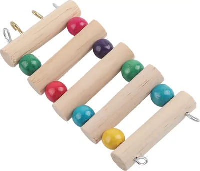 Produktbild von Pet Ladder Bridge Holzklettern Swing Tragbarer Maushamster Papageikary -Kanary -Spielzeug (5steps)