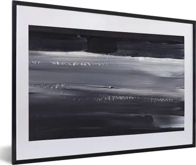 Produktbild von MuchoWow® Gerahmtes Poster Farbe - Abstrakt - Schwarz 60x40 cm - Poster mit Schwarzem Bilderrahmen Wandposter Rahmen Foto Bilder - Schlafzimmer - Plakat in Rahmen - Drucken