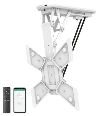 Image de Support TV plafond MyWall HL43MW pour téléviseurs 23-55 pouces (58-140 cm) avec télécommande sans fil et application blanche