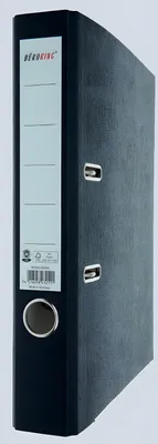 Produktbild von Büroring Ordner, DIN A4, Wolkenmarmor, 50 mm, schmal, geklebtes Rückenschild, schwarz