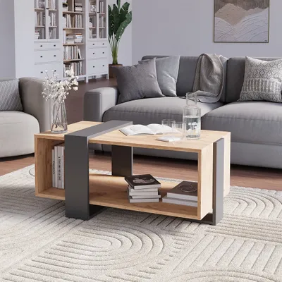 Obrázek produktu pro Konferenční stolek Vicco Aven Antracit/zlatý dub 91.5 x 52 cm, Model 54443