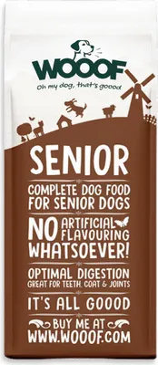 Produktbild von Hundetrockenfutter WOOOF Senior 18KG Gepresstes Senior-Hundefutter mit Truthahn und Fisch für ältere Hunde