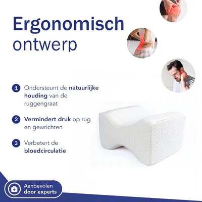 Immagine prodotto di Cuscino ergonomico a forma di H, ortopedico, da 25 cm, ideale per la posizione durante il sonno