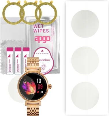 Produktbild von apgo 3 Stück Schutzfolie, Matt, kompatibel mit Rubicon RNCF21 Smartwatch, Hydrogel Displayschutzfolie mit Positionierhilfe, Displayfolie, robust und kratzfest