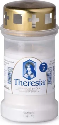 Obrázek produktu pro Bolsius Theresia - hřbitovní litá svíčka 170 g,  45 h, s víčkem, bílá