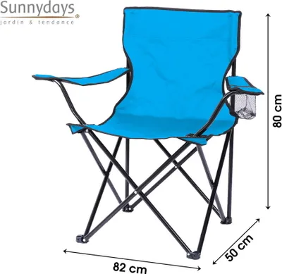 Produktbild von Sunnydays Campingstuhl Klappstuhl Armlehnstuhl Faltstuhl 25239 hellblau