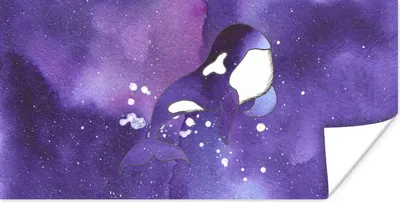 Produktbild von MuchoWow® Poster Orca - Raumfahrt - Violett 160x80 cm - Foto Poster