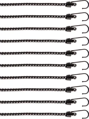Produktbild von com-four® 10-teiliges Set Gummispanner mit reflektierenden Streifen - Gepäckspanner - Expander mit Haken - Spanngummi zur Ladungssicherung - Spanngurt