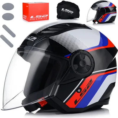 Obrázek produktu pro Jet Helma LS2 OF616 AIRFLOW II Rush Glossy White Blue Red velikost XS
