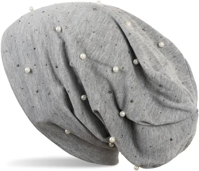 Produktbild von styleBREAKER Beanie Mütze mit Perlen und Strass Nieten, Slouch Longbeanie, Damen 04024140
