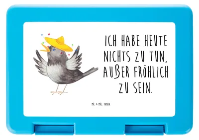 Produktbild von Mr. & Mrs. Panda Snackbox Rabe Sombrero - Weiß - Geschenk, Froh, Bentobox, Brotbehälter, Vogel, Elster, Brotzeitdose, Lunchbox, Bento Box, Vögel, Motivation, Essensdose