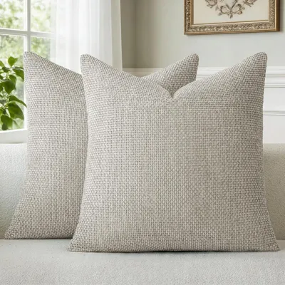 Produktbild von Kissenbezug 40x40 cm Taupe Chenille 2er Set