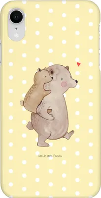 Produktbild von Mr. & Mrs. Panda Iphone XR Handyhülle Papa Bär - Gelb Pastell - Geschenk, Handy Case, Vatertag, Geburtstag, Premium Kunststoff, Muttertag