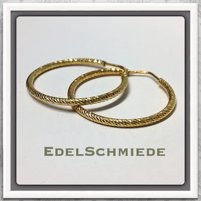 Produktbild von Creole 31 mm 925 Silber diamantiert vergoldet