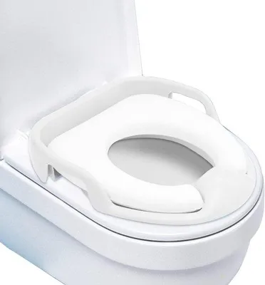 Zdjęcie produktu dla Deska sedesowa dla dzieci, uniwersalna, do nauki korzystania z toalety, krzesełka z miękką wyściółką, uchwyty zabezpieczające, dla chłopców i dziewczynek w wieku od 1 do 7 lat (biała)