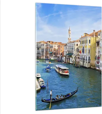Produktbild von Bilder auf glas - Einteilig - Venedig Kanal Kreuzfahrt Gondel - 80x120cm - Glasbilder - Wandbilder - Bilder - Wanddekoration aus Glas - Glas Bilder - Wandbild auf Glas - GPA80x120-0428
