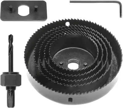 Image de Jeu de scies cloches Jeu de scies cloches 64-127mm Couronne de forage Foret pour boîtes de conserve Denture alternée 8 pcs