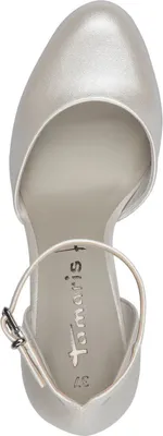 Produktbild von Tamaris Damen Pumps offen Fesselriemen Plateau 1-22451-42, Größe:39 EU, Farbe:Weiß