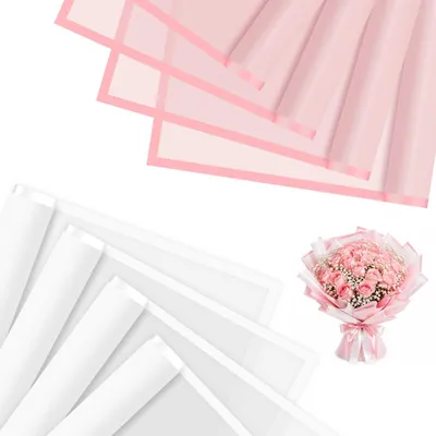 Blumenpapier 40 Blatt, Rosa & Weiß, 58 x 58 cm