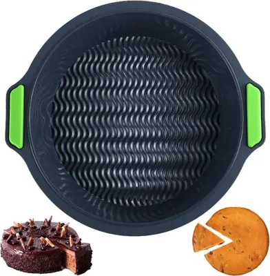 Produktbild von Runde antihaftbeschichtete Silikon-Kuchenform, runde Silikonform, Silikonform für runde Törtchen, Brotform, Gebäckform, 26 cm