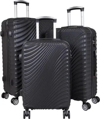 Produktbild von ABS Hartschalen Trolleyset 3tlg. Padua Schwarz - Gr. M, L und XL