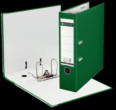 Produktbild von Leitz Ordner, DIN A4, PP, 80 mm, breit, auswechselbares Rückenschild, 180° Ordner Präzisionsmechanik, grün