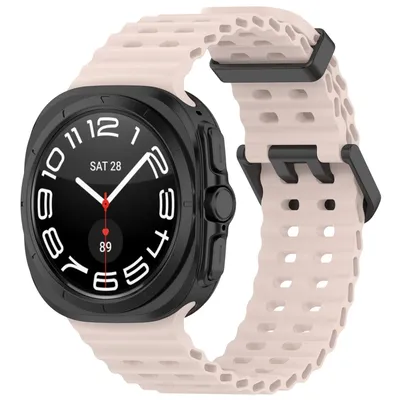 Image de Pour Samsung Galaxy Watch Ultra 47 mm, bracelet de remplacement en silicone à double boucle, rose