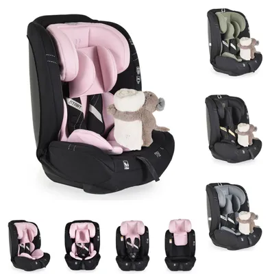 Obrázok produktu pre Detská sedačka Moni i-Size Start (76-150 cm) s nastaviteľnou opierkou hlavy, plyšová hračka ružová