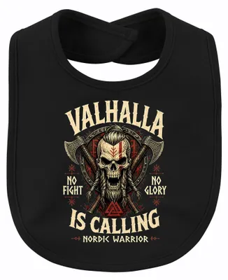 Productafbeelding van Valhalla roept. Geen strijd, geen glorie. Noorse krijger. Totenkopf-bijl. Baby, zwart, one size