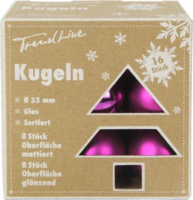 Produktbild von TrendLine Deko Set aus 16 Christbaumkugeln 3,5 cm Lila
