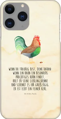 Produktbild von Mr. & Mrs. Panda Iphone 11 Pro Handyhülle Hahn Korn - Vintage - Geschenk, Eier, Natur, Bauernhof, Premium Kunststoff, Handy Case, Henne
