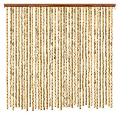 Produktbild von Bambus-Perlenvorhang 120x200cm Raumteiler Türvorhang Naturholz