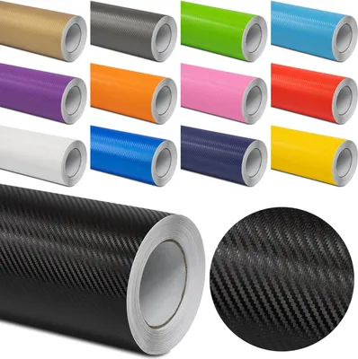 Produktbild von (7€/m²) Folindo® 3D Carbon Selbstklebende Luftkanal Autofolie Schwarz 152cm Breite Laufmeterware