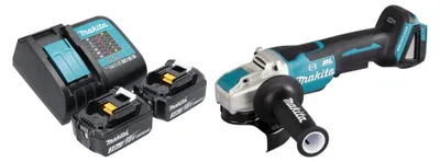 Image de Makita DGA 520 SFX1 Meuleuse d'angle sans fil 18 V 125 mm X-LOCK Brushless + 2x batterie 3,0 Ah + chargeur