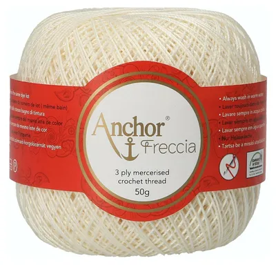 Produktbild von Anchor Freccia Stärke 6 4771006-06650 weiß Häkelgarn, 100 % Baumwolle