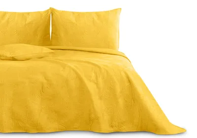 Produktbild von AmeliaHome Elegante Gelbe Velvet-Tagesdecke 260x280 cm