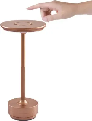 Produktbild von Kabellose dimmbare LED Akku Tischleuchte Touch Tischlampe Lampe Wohnzimmer Nachttischlampen Dreifarbiges Licht Roségold