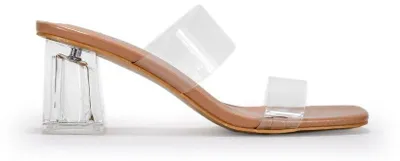 Produktbild von BOSANOVA Transparente Sandalen im Mule-Stil aus Vinylmaterial, mit zwei Riemen a