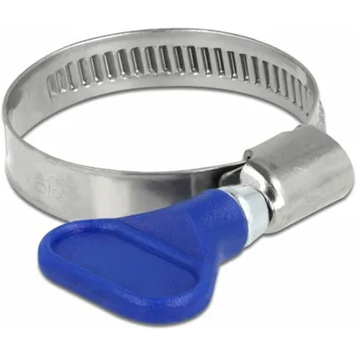 Produktbild von DeLOCK Schlauchschelle Edelstahl 400 SS mit Flügelmutter 25 - 40 mm 5 Stück blau, Schmetterlingsklemme, Blau, Kunststoff, Edelstahl, Polybag, 2,5 cm, 4 cm