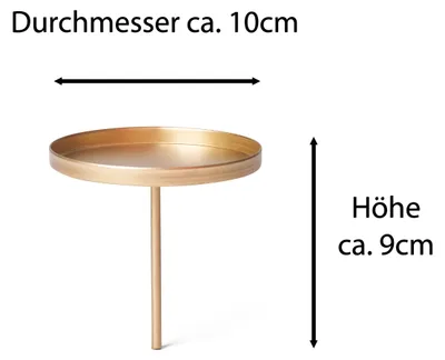 Produktbild von Novaliv 4x Kerzenpick Flach Gold 10cm Durchmesser I Kerzenteller mit Dorn Metall I Adventskerzenhalter Weihnachtsdekoration Kerzenpin I Kerzenstecker für Adventskranz