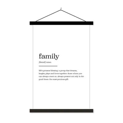 Produktbild von MuchoWow® Textilposter Familie - Zitate - Wörterbuch - Sprichwörter 60x90 cm mit schwarzem Rahmen - Poster Wohnzimmer