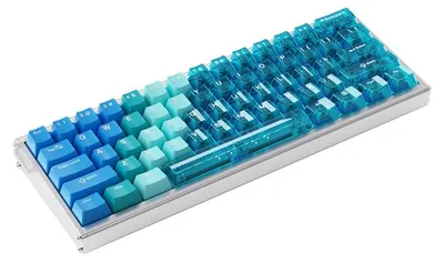 Obrázek produktu pro Herní klávesnice AJAZZ ALUX60 CNC z hliníku, magnetické spínače, RGB, frekvence snímání 8 000 Hz, extrémně nízké zpoždění, kabelová, pro PC a notebooky – modrá