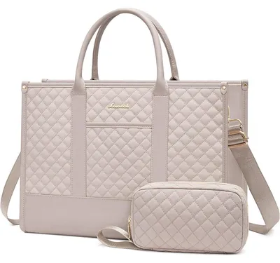 Produktbild von Laptoptasche Handtasche Damen 15,6 Zoll Wasserdicht Arbeitstasche Groß Schultasche Shopper Aktentasche Lehrertasche Leder Business Tasche Graurosa