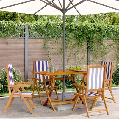 Produktbild von 4 klappbare Gartenstühle aus massivem Akazienholz für Terrasse, Balkon und Außenbereich