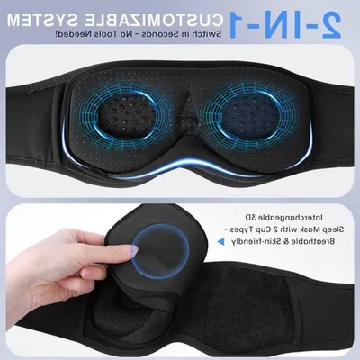 Drahtloses Schlafmaske mit Bluetooth Kopfhörer und 3D Konturbechern, ideal für Reisen und Meditation, geeignet für