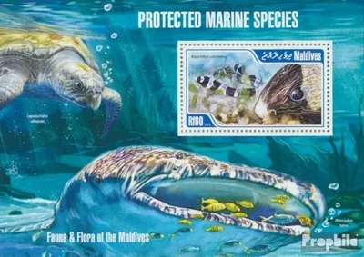 Produktbild von Briefmarken Malediven 2013 Mi Block 646 (kompl. Ausg.) postfrisch Meerestiere
