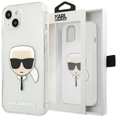 Produktbild von Karl Lagerfeld Klhcp13Skhtugls Iphone 13 Mini 5.4"" Srebrny/Silbernes Hardcase Glitter Karl`s Head