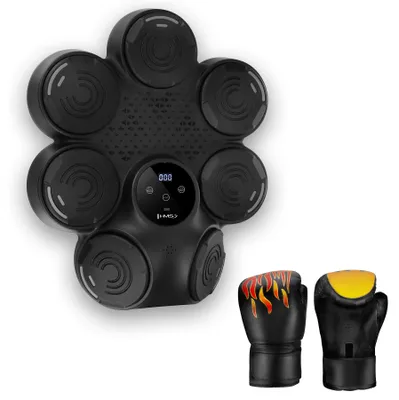 Image de Cible de boxe électronique HMS TB30 avec LED, Bluetooth et gants (machine de boxe musicale)